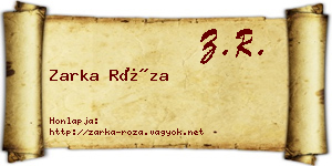 Zarka Róza névjegykártya